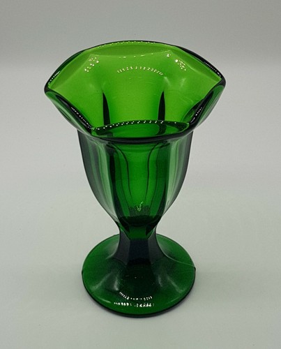 Heavy green glass - 2, sundae