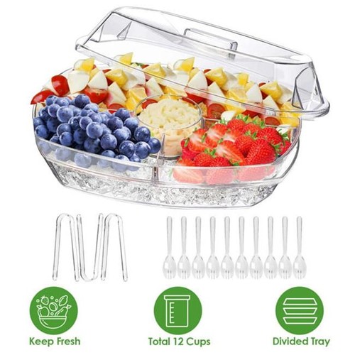 Fruit ice serving tray - fruit,