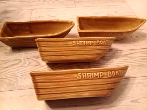 Ceramic shrimp boat - ceramic,