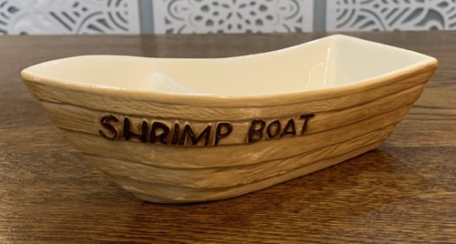 Vintage ceramic shrimp boat - shrimp,