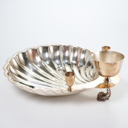 Silver plate shell appetizer - silver,