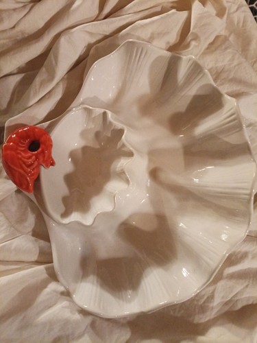 Vintage ceramic shell - ceramic, shaped