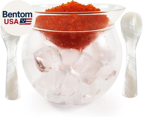 Glass caviar serving - caviar, with