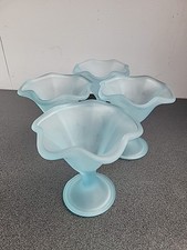 4xVintg Blue Frosted Ruffled