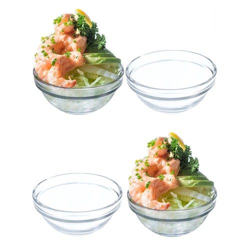 Glass prawn cocktail bowls - 4,